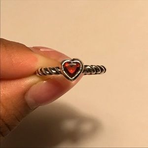James Avery Heart Garnet Ring
